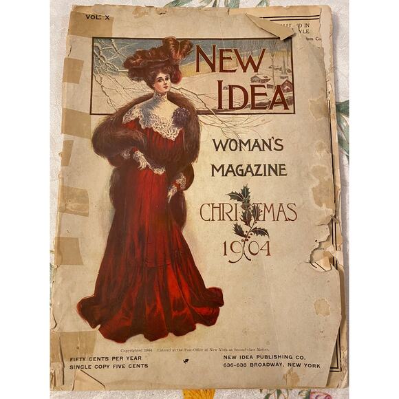 Antique Women's Magazine New Idea Christmas Edition 1904 GUC 100 pages - Picture 1 of 13